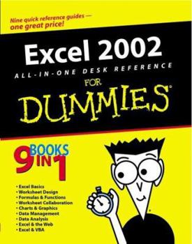 Paperback Excel 2002 All-In-One Desk Reference for Dummies (R) Book