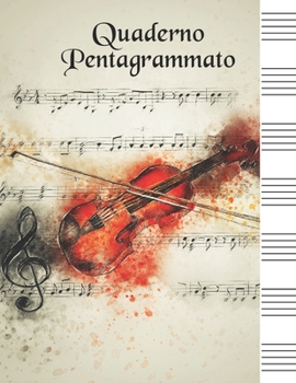 Paperback Quaderno Pentagrammato: Quaderno Di Musica Grande Contiene Sommario Per i Nomi Della Tua Musica Formmato A4 [Italian] Book