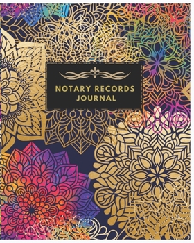 Paperback Notary Records Journal: Gold Floral Public Notary: Notary Journal: Notary Records Journal: Official Notary Journal - Public Notary Records Boo Book