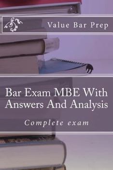 Paperback Bar Exam MBE with Answers and Analysis: Multi State Questions and Hints for Law Schools in All States Book