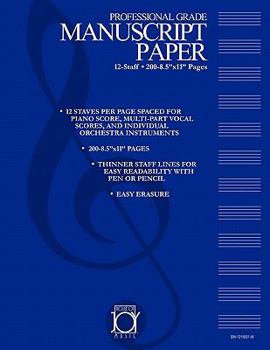HOUSE OF JOY MUSIC DELUXE 12-STAFF MANUSCRIPT PAPER