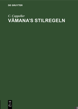 Hardcover V&#257;mana's Stilregeln [German] Book