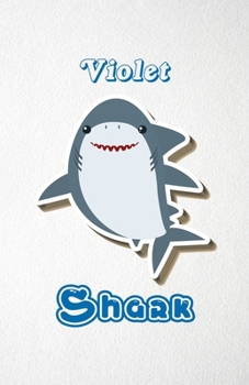 Violet Shark A5 Lined Notebook 110 Pages: Funny Blank Journal For Family Baby Shark Birthday Sea Ocean Animal Relative First Last Name. Unique Student ... Composition Great For Home School Writing