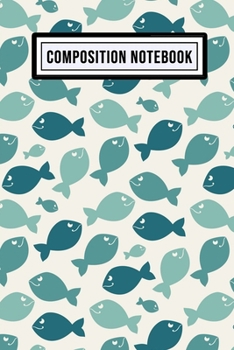 Paperback Fish Unruled Composition Notebook: Fish Blank Unruled Composition Notebook - 110 Pages - Pocket Size 6x9 Book