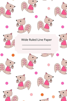 Paperback Cute Baby Squirrel Theme Wide Ruled Line Paper Book