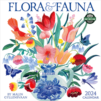 Paperback Flora & Fauna 2024 Wall Calendar: By Malin Gyllensvaan Book