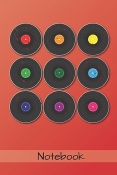 Notebook : Retro 70er 80er Schallplatten A5 - Dot Grid (gepunktet) 120 Seiten Notizbuch Tagebuch Tagesplaner Wochenplaner Planer Geschenk