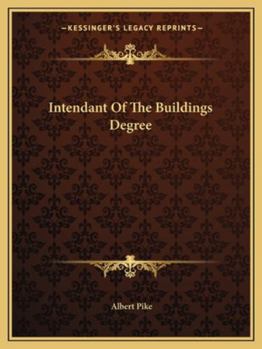 Paperback Intendant Of The Buildings Degree Book