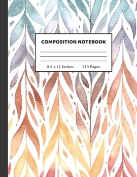 Composition Notebook: Pretty Wide Ruled Paper Notebook Journal | Wide Blank Lined Workbook for Teens Kids Students Girls for Home School College for Writing Notes | 8.5 x 11, 110 pages