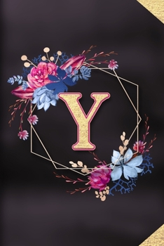 Y: Monogram initial Y notebook / Journal: Personalized Name Letter gifts for girls, women & men : School gifts for kids & teachers (blank lined Notebook 6x9 Classy Succulent Floral Gold Design)