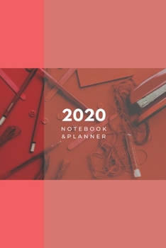 2020 Lined Notebook & Planner, Soft Cover 6x9 College Ruled, Red