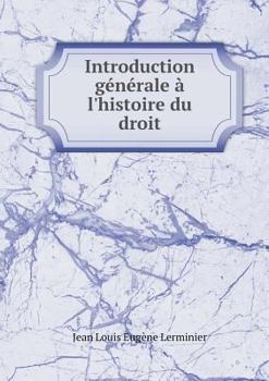 Paperback Introduction g?n?rale ? l'histoire du droit [French] Book