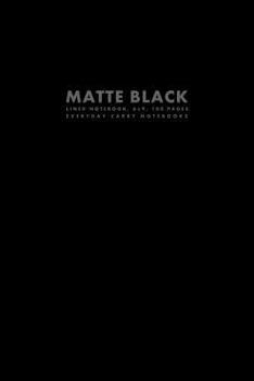 Matte Black Lined Notebook, 6x9, 100 Pages