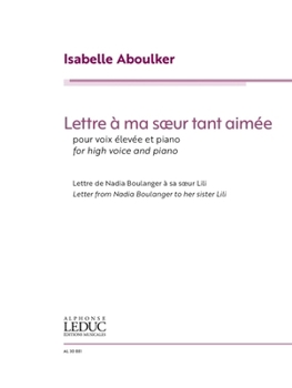 Paperback Lettre a Ma Soeur Tant Aimee: For High Voice and Piano Book