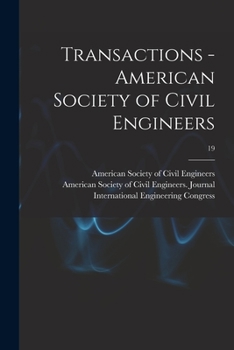 Paperback Transactions - American Society of Civil Engineers; 19 Book