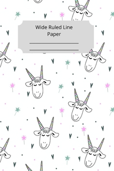 Cute Baby Goat Theme Wide Ruled Line Paper