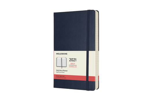 Calendar Moleskine 2021 Daily Planner, 12m, Large, Sapphire Blue, Hard Cover (5 X 8.25) Book