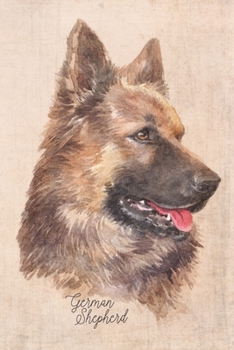 German Shepherd Dog Portrait Notebook: Blank Dot Grid Journal for Dog Lovers, Dog Mom, Dog Dad and Pet Owners 6x9 5MM Dot Grid Pages