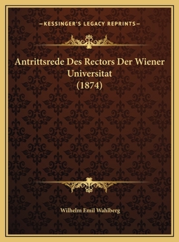 Hardcover Antrittsrede Des Rectors Der Wiener Universitat (1874) Book