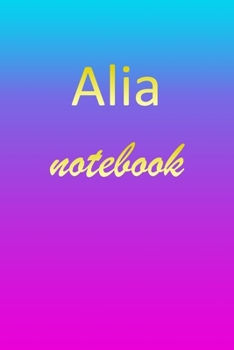 Paperback Alia: Blank Notebook - Wide Ruled Lined Paper Notepad - Writing Pad Practice Journal - Custom Personalized First Name Initia Book