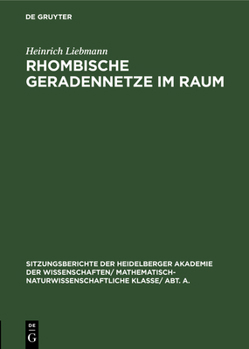 Hardcover Rhombische Geradennetze Im Raum [German] Book