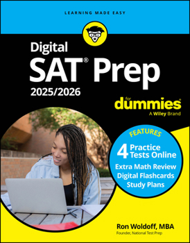 Paperback Digital SAT Prep 2025/2026 for Dummies: Book + 4 Practice Tests + Flashcards Online Book