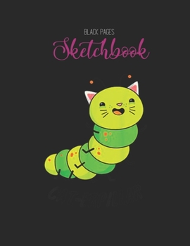 Black Paper SketchBook: Vintage Retro Eat Sleep Run Repeat Funny Running Runner Gift Designed BLACK PAPER Sketch Book for Drawing Sketching and ... Workout Marble Size Kawaii Kitty 8.5inx11in