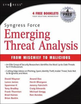 Paperback Syngress Force Emerging Threat Analysis Book