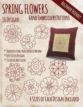 Paperback Spring Flowers Hand Embroidery Patterns Book