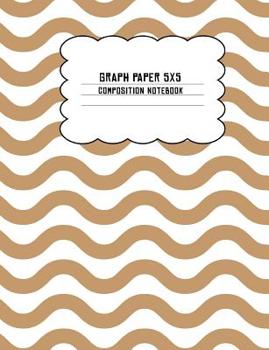 Paperback Graph Paper 5x5 Composition Notebook: Tan Beige Wavy Lines Book