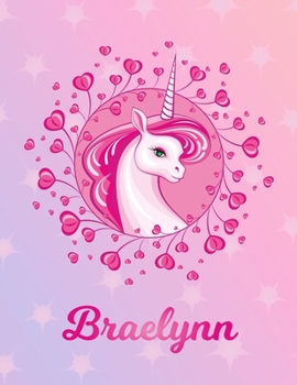 Braelynn: Unicorn Sheet Music Note Manuscript Notebook Paper | Magical Horse Personalized Letter C Initial Custom First Name Cover | Musician Composer ... Notepad Notation Guide | Compose Write Songs