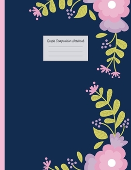 Graph Composition Notebook: Grid Paper Notebook: Large Size 8.5x11 Inches, 110 pages. Notebook Journal: Pink Purple Leaves Workbook for Preschoole