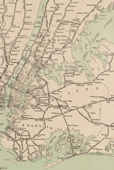 Paperback New York Vintage Map Field Journal Notebook, 50 pages/25 sheets, 4x6 Book