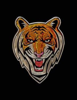Paperback Metallic Tiger Notebook: 8.5 X 11 202 College Ruled Pages Book