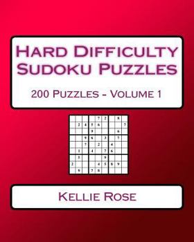 Paperback Hard Difficulty Sudoku Puzzles Volume 1: Hard Sudoku Puzzles For Advanced Players Book