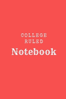 Paperback College Ruled Notebook: Light Red 6" x 9" Lined Journal Book