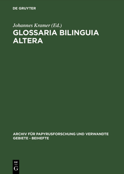 Hardcover Glossaria bilinguia altera [German] Book