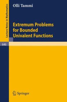 Paperback Extremum Problems for Bounded Univalent Functions Book