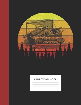 Composition Book: Old Badminton Set 200 Wide Ruled Lined Pages Retro Vintage Sunset Classic Notebook, Writing Pad & Practice Journal | Assignments, ... Organizer, Homeschool, College & University