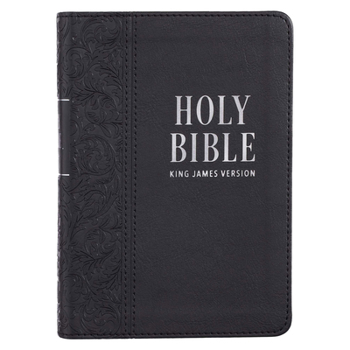 Leather Bound KJV Bible Compact Large Print (Faux Leather, Black) [Large Print] Book