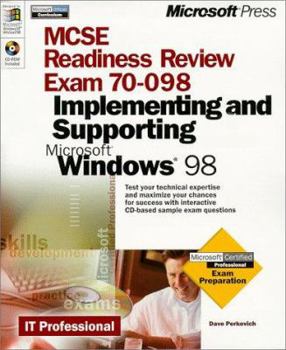 Paperback Microsoft MCSE Readiness Review: Exam 70-098, Implementing and Supporting Microsoft Windows 98 [With CDROM] Book