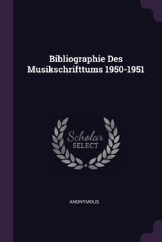 Paperback Bibliographie Des Musikschrifttums 1950-1951 Book