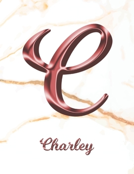 Paperback Charley: 1 Year Weekly Planner with Note Pages (12 Months) - White Marble Rose Gold Pink Effect Letter C - 2020 - 2021 - Week P Book