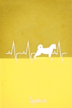 Tagebuch: Gelbes liniertes American Akita Hunde Journal Herzschlag ca DIN A5 weiß liniert 110 Seiten (German Edition)