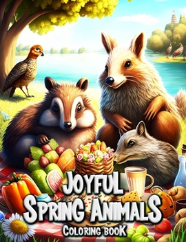 Paperback Joyful Spring Animals Coloring Book: Relaxing Scenes and Cute Characters to Color Book