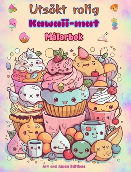 Hardcover Utsökt rolig Kawaii-mat Målarbok Söta kawaii-designer för matälskare: Kawaii Art-bilder av en härlig värld av mat för avkoppling och kreativitet [Swedish] Book