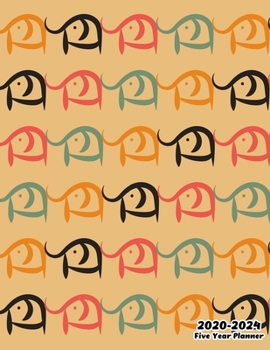 Paperback 2020-2024 Five Year Planner: Cute Colorful Elephant, 60 Months Calendar, 5 Year Monthly Appointment Notebook, Agenda Schedule Organizer Logbook Wit Book