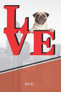 Paperback Pug W Glasses: Dog Love Park Isometric Dot Paper Notebook Book Is 120 Pages 6"x9" Book