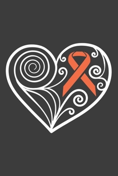 Writing About My Health Journey with Complex Regional Pain Syndrome: College Ruled Notebook (Abstract Heart Orange Awareness Ribbon Cover)