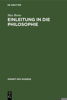 Hardcover Einleitung in Die Philosophie: Eine Übung Des Geistes [German] Book